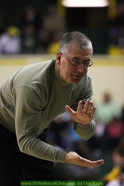 Muscatell pep-talk.  Halftime score  UO 35 - Cal 30.