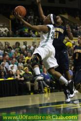 Nia was fouled on this drive which lead to one good FT.    UO 44 - Cal 43