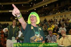 UO Fast Break Club's HALF-TIME BINGO finds a winner in the stands.