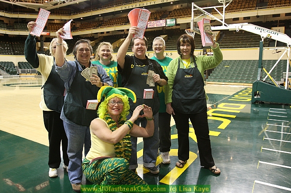 The Fast Break Club Half-time BINGO volunteer crew.