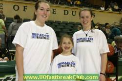 UO WBB Ball Girls!  Assist Manager, Shelby Wanser (and FBC member) on right.