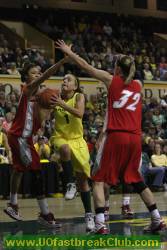 Taylor was fouled on this drive.  2 free throws good.  UO 84 - NM 60