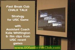 Fast Break Club CHALK TALK right before UO vs. USC game.