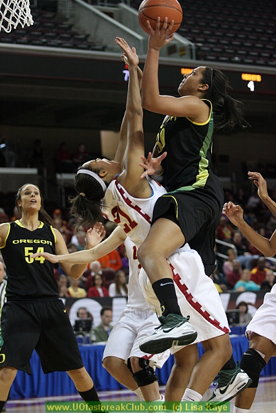 Hollliday basket, USC 14 vs. UO 15