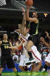 Hollliday basket, USC 14 vs. UO 15