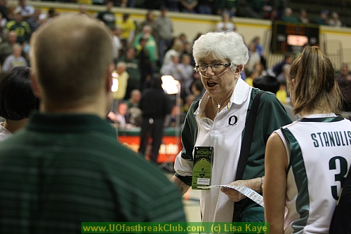 Jan Davies enjoys a position on the bench as "Coach for A Day".