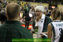 Jan Davies enjoys a position on the bench as "Coach for A Day".