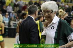 Jan Davies enjoys a position on the bench as "Coach for A Day".